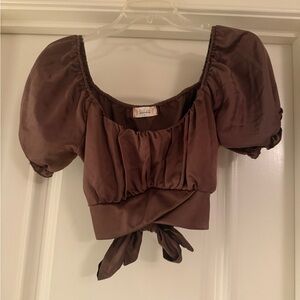 Tie back Altar'd State brown crop top